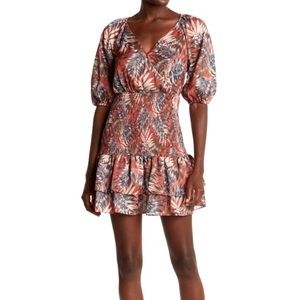 NWT NSR Andra Smocked Puff Sleeve Dress Size Small S